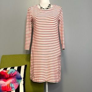 J Crew Red White Striped Cotton Knit Tunic Shift Dress XS